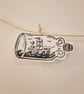 Ship in a Bottle Hand Printed Sticker Decal - Image 4