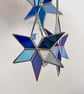 Patchwork blue Stained Glass Star decoration - each unique - Image 1