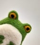 Needle felted green frog ornament - Image 1