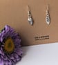 .999 Fine Silver Leaf Drop Earrings - Image 8