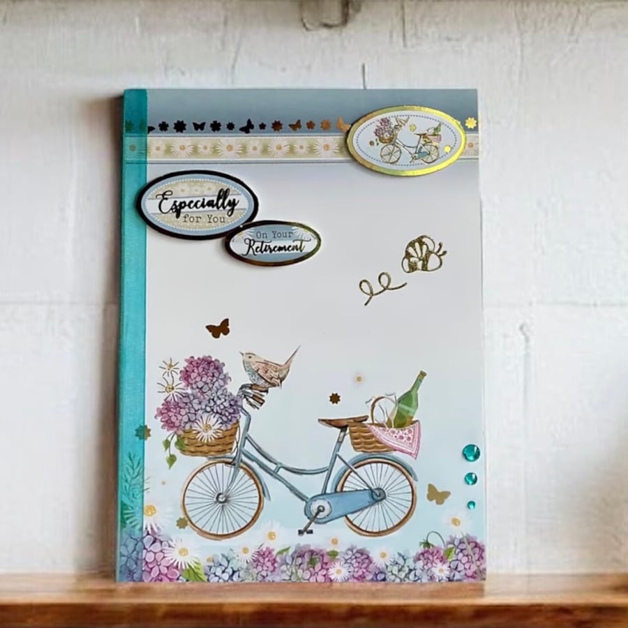 Retirement Card for Her or Him. Card for Retirement. Bicycle Card.