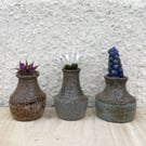 Miniature ceramic bud vase (set of 3)