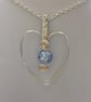Silver Plated and Lilac Heart Necklace - Image 4