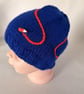 Children's hand knitted pencil and scribble hat