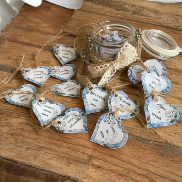 A Little Bundle of Words, Jar of Hearts. Affirmations & Encouragement Gift 
