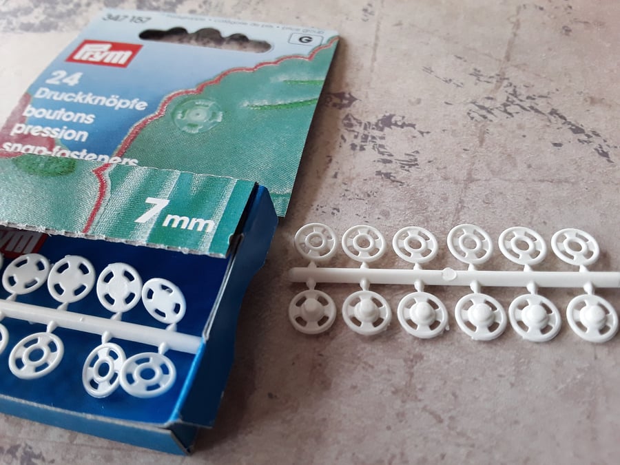 7mm Press Stud (6 pieces) Part box Prym 347 157 Snap Fasteners