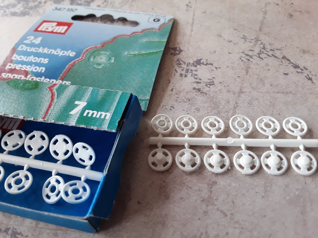 7mm Press Stud (6 pieces) Part box Prym 347 157 Snap Fasteners