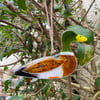 Fused Glass Birds, MALLARD DUCK bird lover gift, British bird, hanging bird