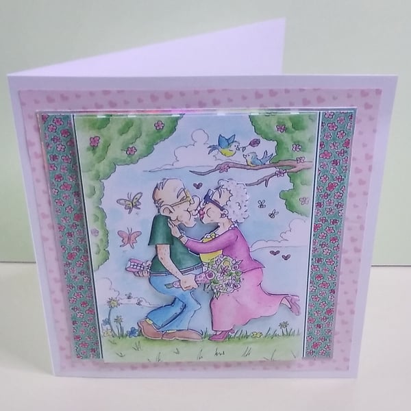 Birthday, Anniversary or Valentine's Day card, Love is in the Air
