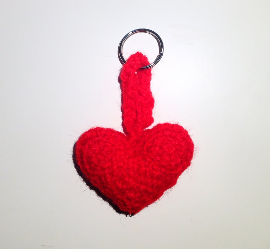 Amigurumi Heart Keyring - UK Free Post