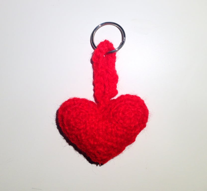 Amigurumi Heart Keyring - UK Free Post