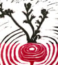 Red Radish Lino Print, A6 Size - Image 2