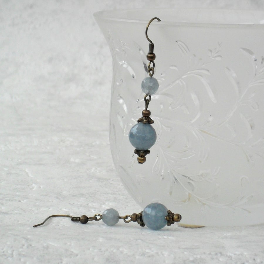 Vintage-style aquamarine earrings - REDUCED PRICE THIS WEEK-END 