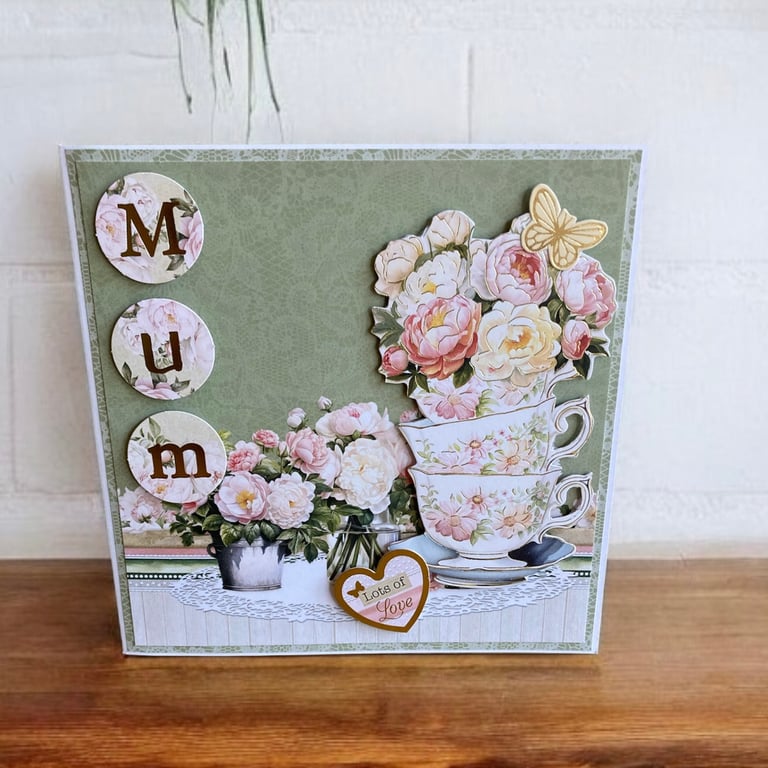 Mum Perfect Peony Greetings Card. Card for Mum.