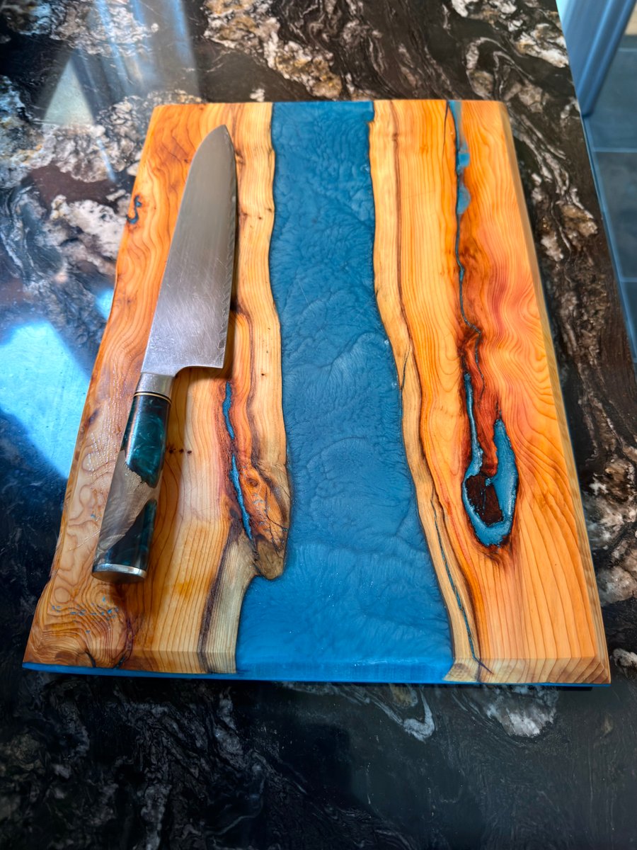 Bespoke Epoxy Resin and Hardwood Chopping Board