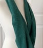 Forest Green with Gold Speckles Infinity Scarf, 100% cotton 