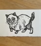 Halloween Special: Spooky Kitty Linocut Print