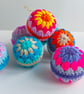 Crochet Christmas tree Baubles in bright colours - Image 3
