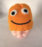 Childrens hand knitted smiley face hat - Folksy