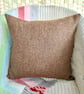 Tweed Scatter Cushion with Pad, Brown 46x46cm - Image 2