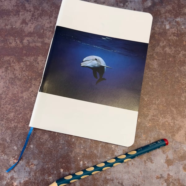 Notebook, Marine themed, A5 (ish), made from up-cycled and recycled materials.