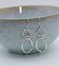 Sterling Silver Circle and Oval Drop Earrings - Image 3
