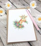 Floral Giraffe Card - Blank - Any Occasion  - Image 2