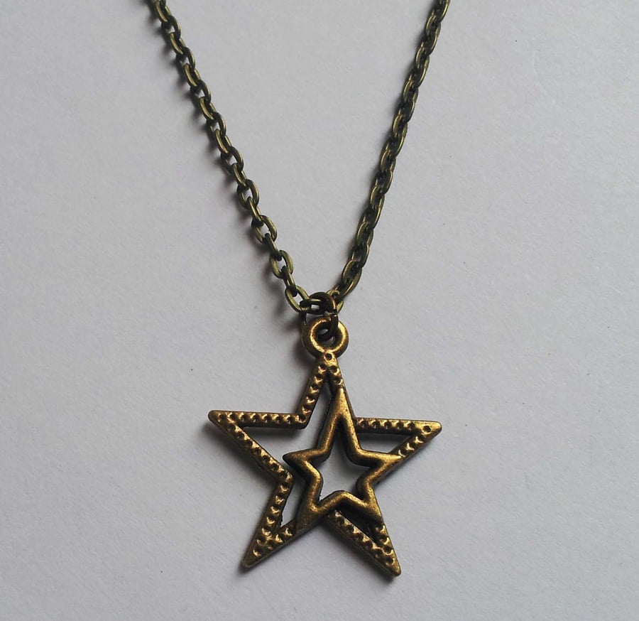 Bronze Star Celestial Boho Necklace
