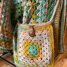 Crochet Cross Body Bag Lined Garden Pond 
