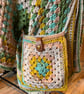 Crochet Cross Body Bag Lined Garden Pond 