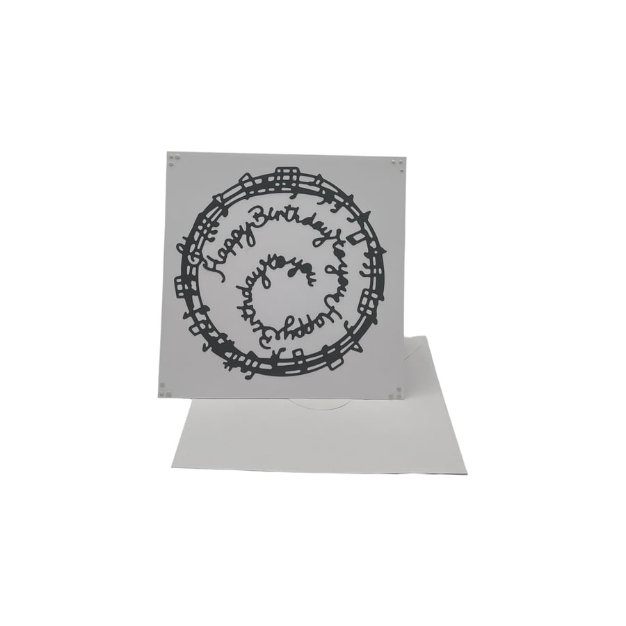 Musical Notes Happy Birthday Card