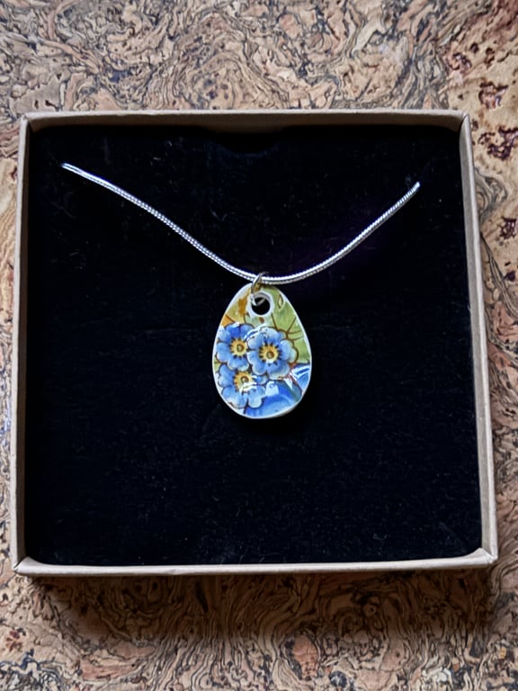 Handmade Ceramic Pendant,  One of a Kind Sterling Silver Eco Friendly Gifts.