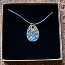 Handmade Ceramic Pendant,  One of a Kind Sterling Silver Eco Friendly Gifts.