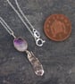 Textured Silver and Fluorite  Necklace - Image 2