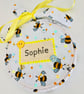 Personalised Bee Name Hoop - Bumblebee Keepsake Embroidery Hoop - Nursery Decor  - Image 4