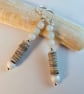 Aquamarine, Shell And Sterling Silver Earrings - Handmade In Devon - Free UK P&P - Image 7