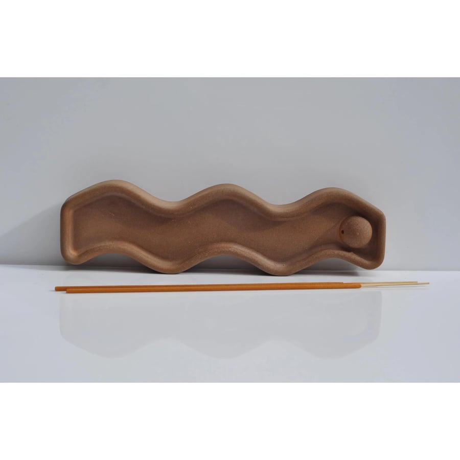 Concrete Wavy Incense Burner: Handmade Minimalist Home Decor