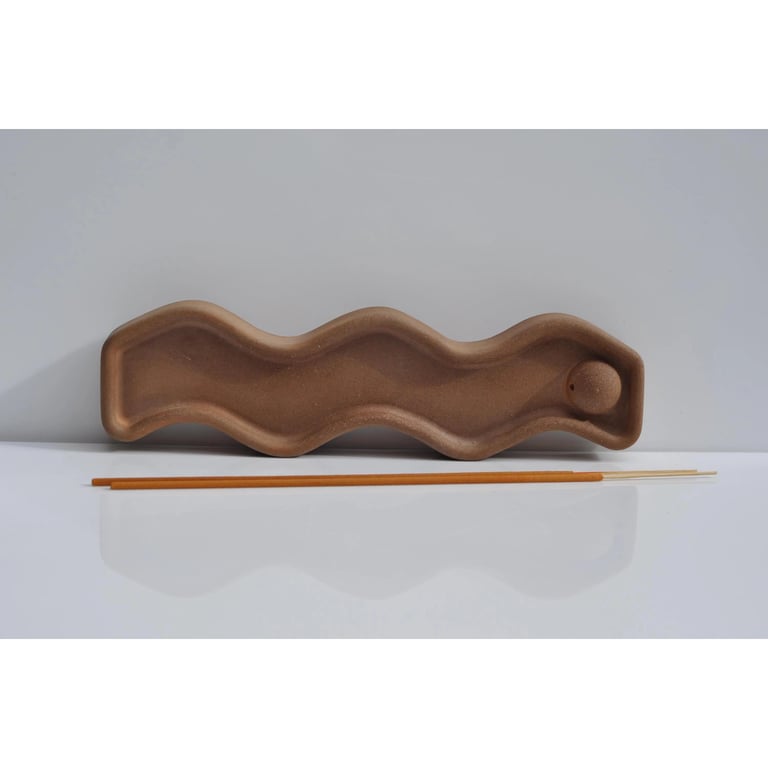 Concrete Wavy Incense Burner: Handmade Minimalist Home Decor