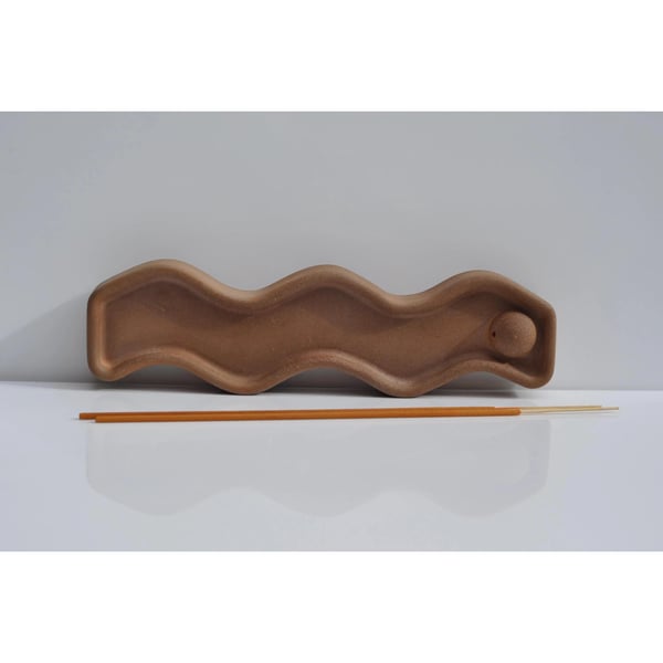 Concrete Wavy Incense Burner: Handmade Minimalist Home Decor