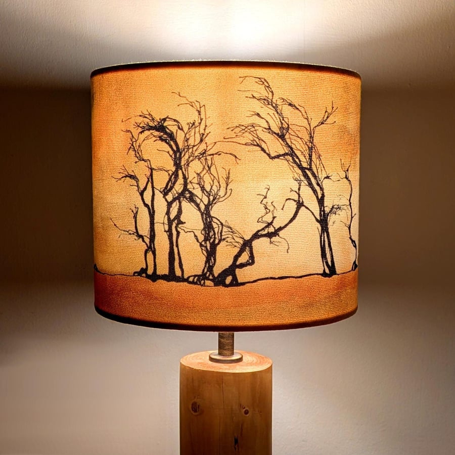 Hawthorn Trees Drum Lampshade by Lily Greenwood - Small - 20cm