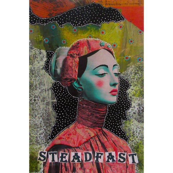 STEADFAST Surreal Female Abstract Portrait Figurative Inspirational Wall Art