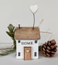 HOME Cottage (white) - Wooden House with White Clay Heart