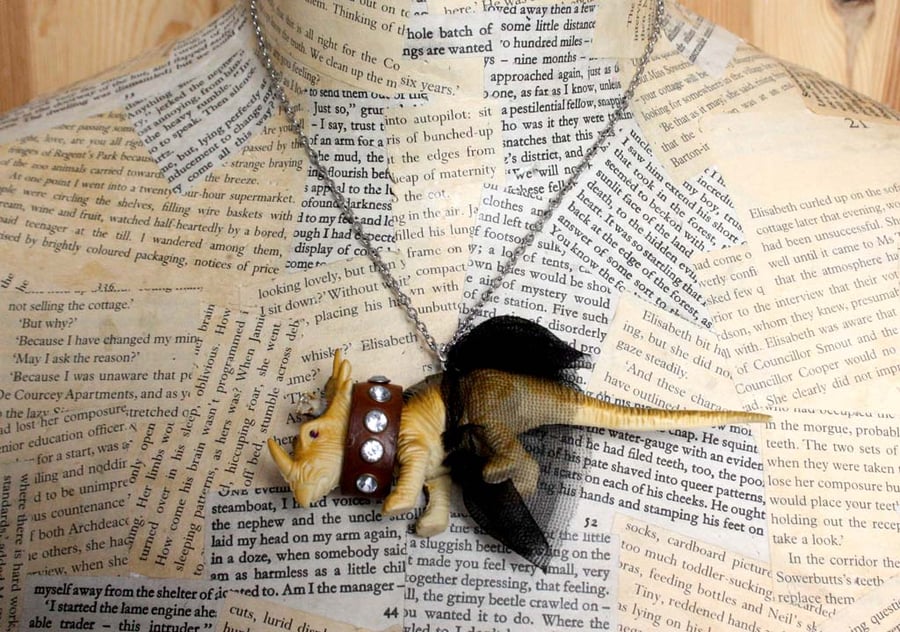 Statement Dinosaur Triceratops Party Animal Necklace