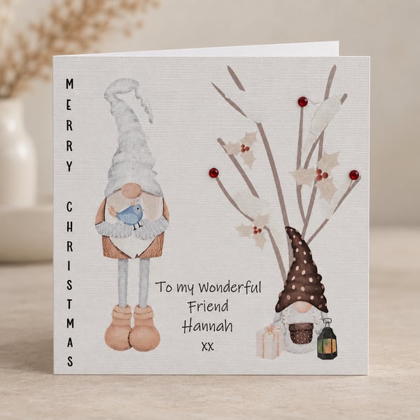 Christmas Card, Handmade and personalised, Couple, Best Friend, Sister, Brother,