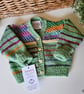  Designer Hand Knitted Baby Cardigan Pure Merino Wool 3-6 months size