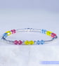 Bracelet pansexual pride sterling silver and Swarovski  - Image 10