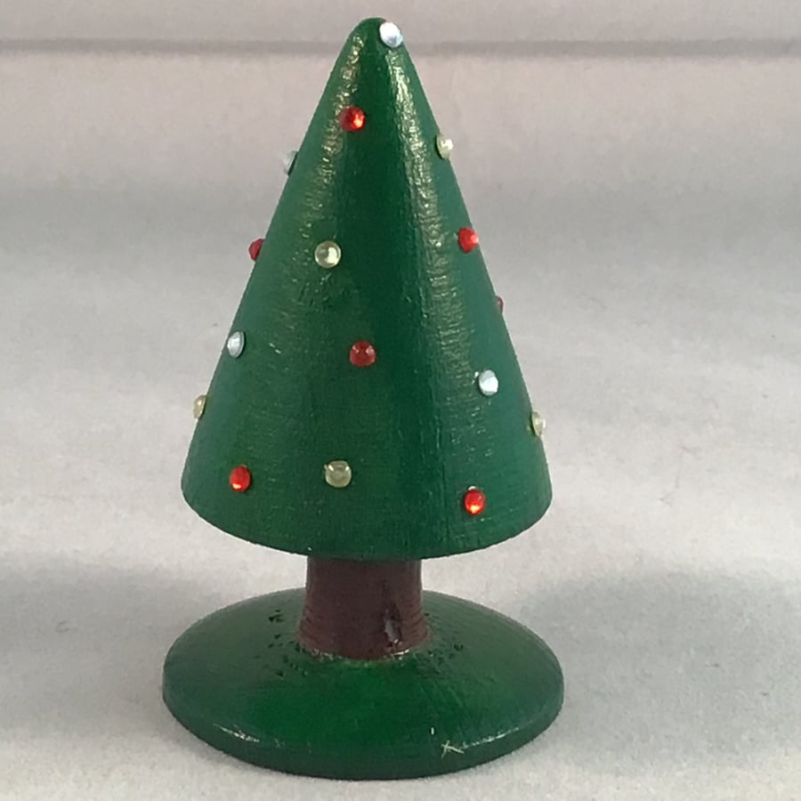 Small decorated Christmas tree