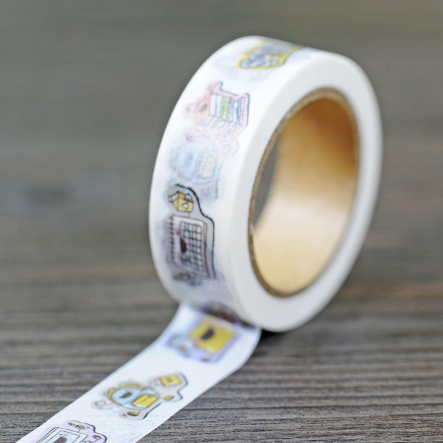 Kawaii School, books,desk, planner, Fun Decorative Washi Tape, Cards, Crafts,10m