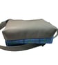 Genuine leather and Harris tweed handbag in grey and blue - Image 5