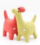 Dinos in Love - Pair of Handmade Needle Felted Dinosaurs Decoration Anniversary  - Image 2